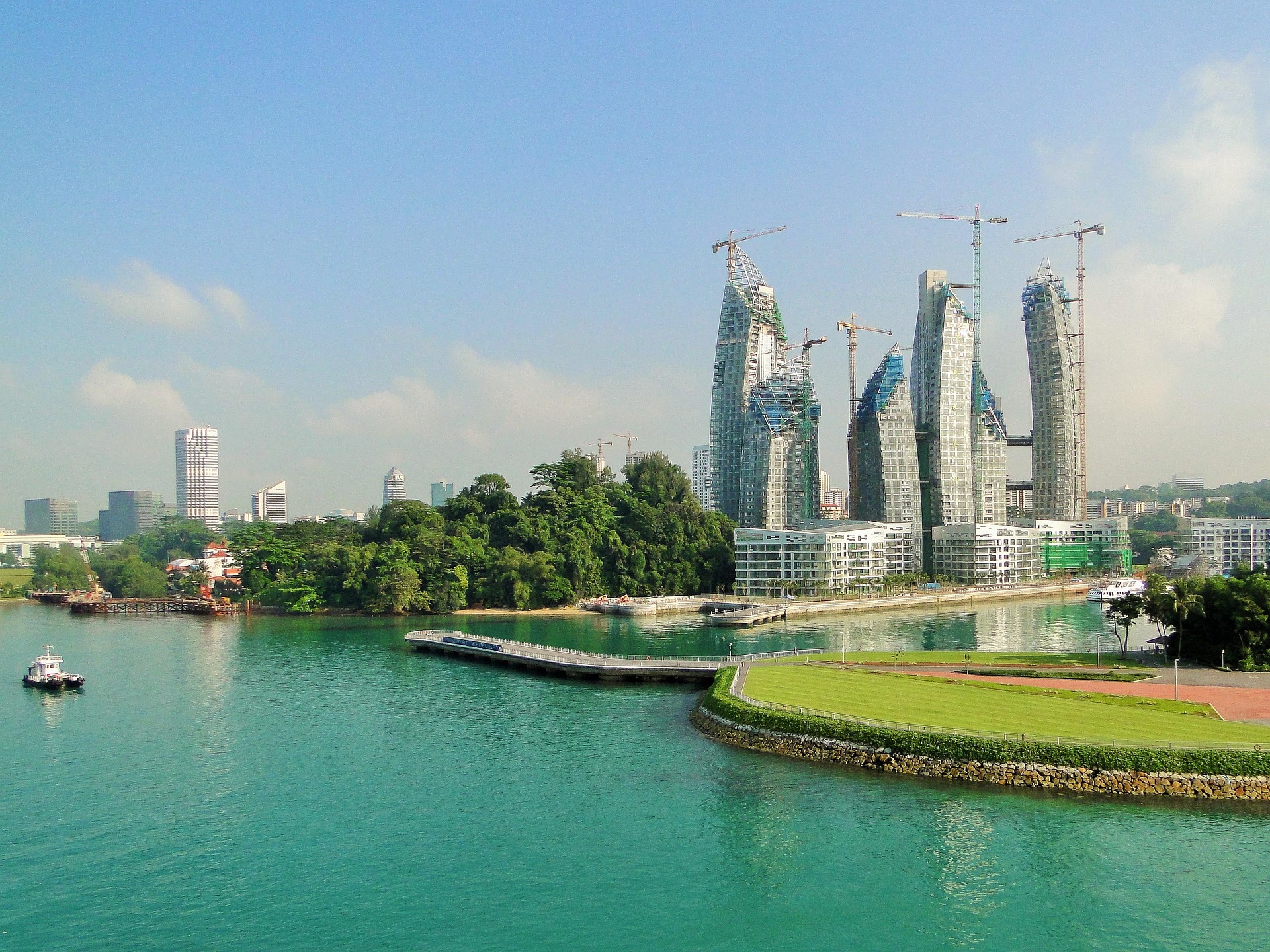 Singapur Skyline am Wasser